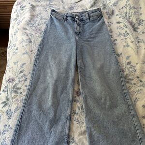 Mango Light Blue Wide Leg Jeans